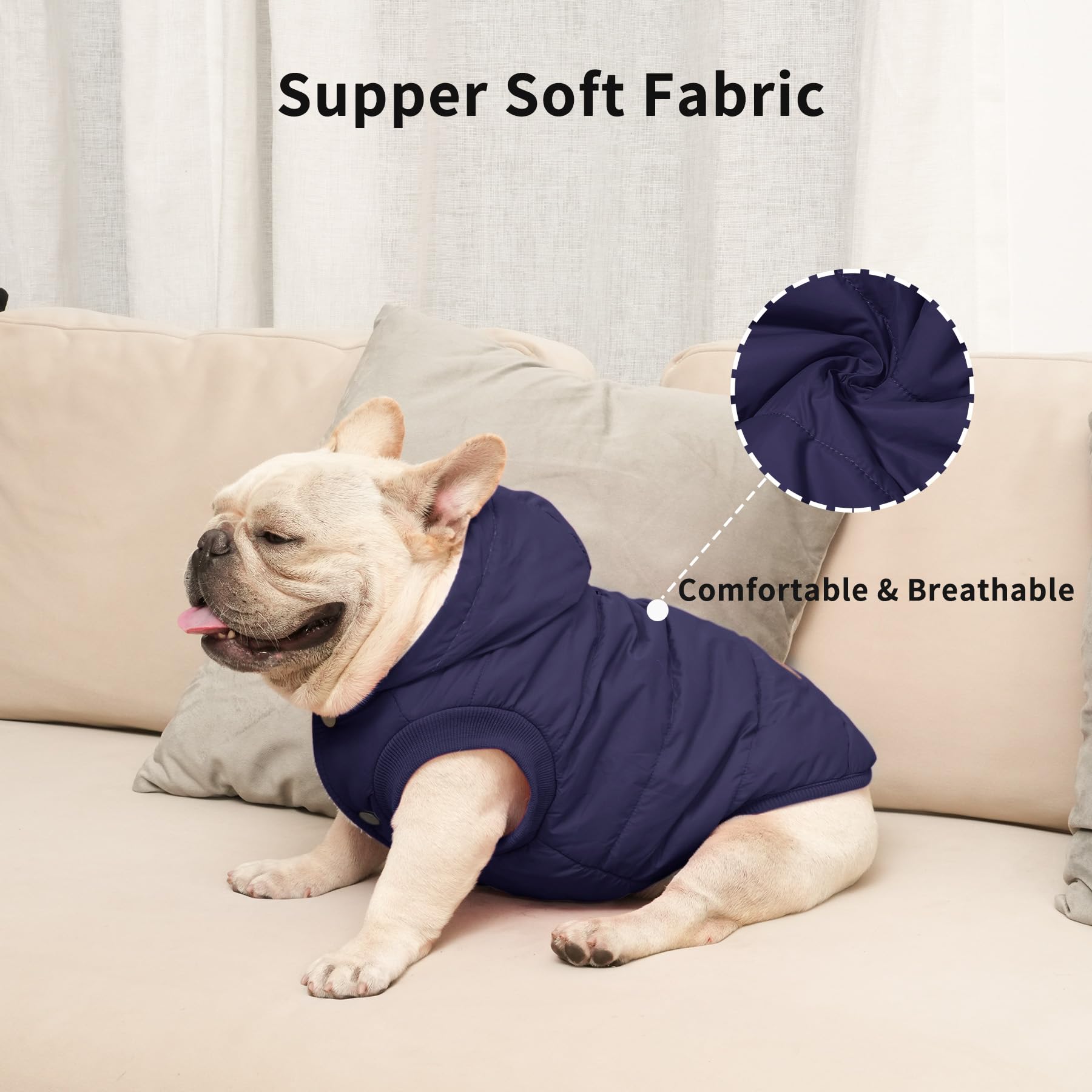 Vecomfy fleece-lined dog hoodie XXXL chest measurement guide