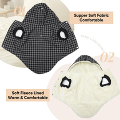 Vecomfy plaid fabric side view shows stylish warmth for cold days