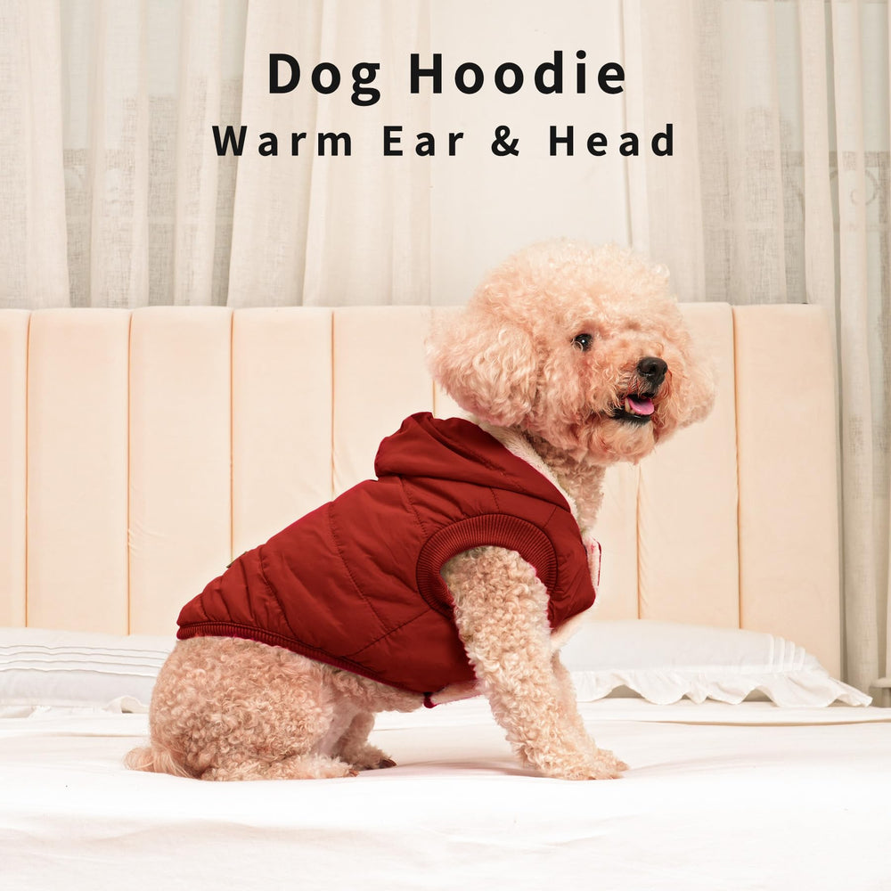 Vecomfy red XL hoodie worn outdoors in snow demonstrates versatility