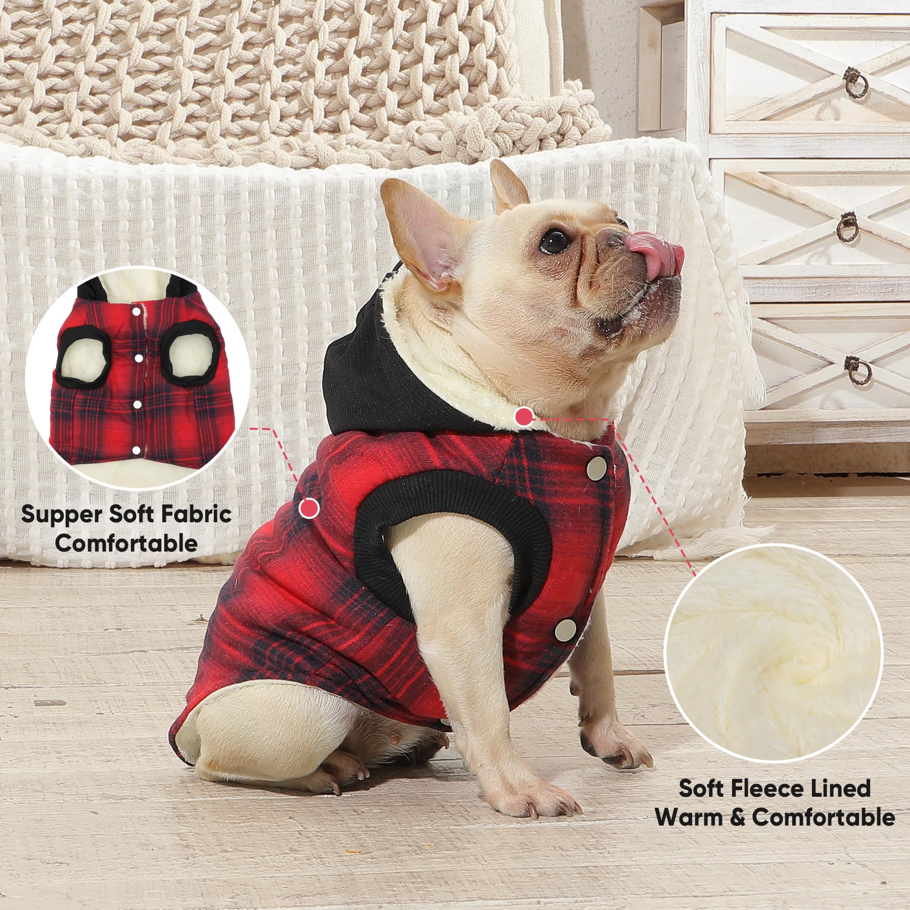 Vecomfy XL measurement guide helps choose the right chest size.