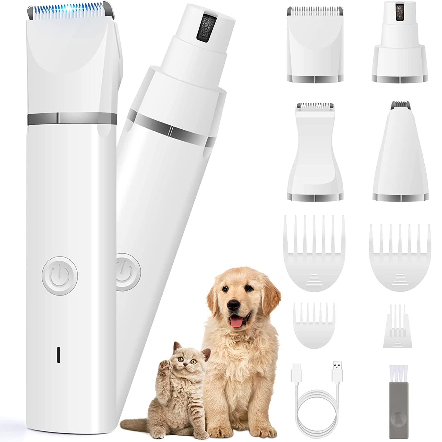 Veeconn dog clippers front view for quiet, stress-free grooming.