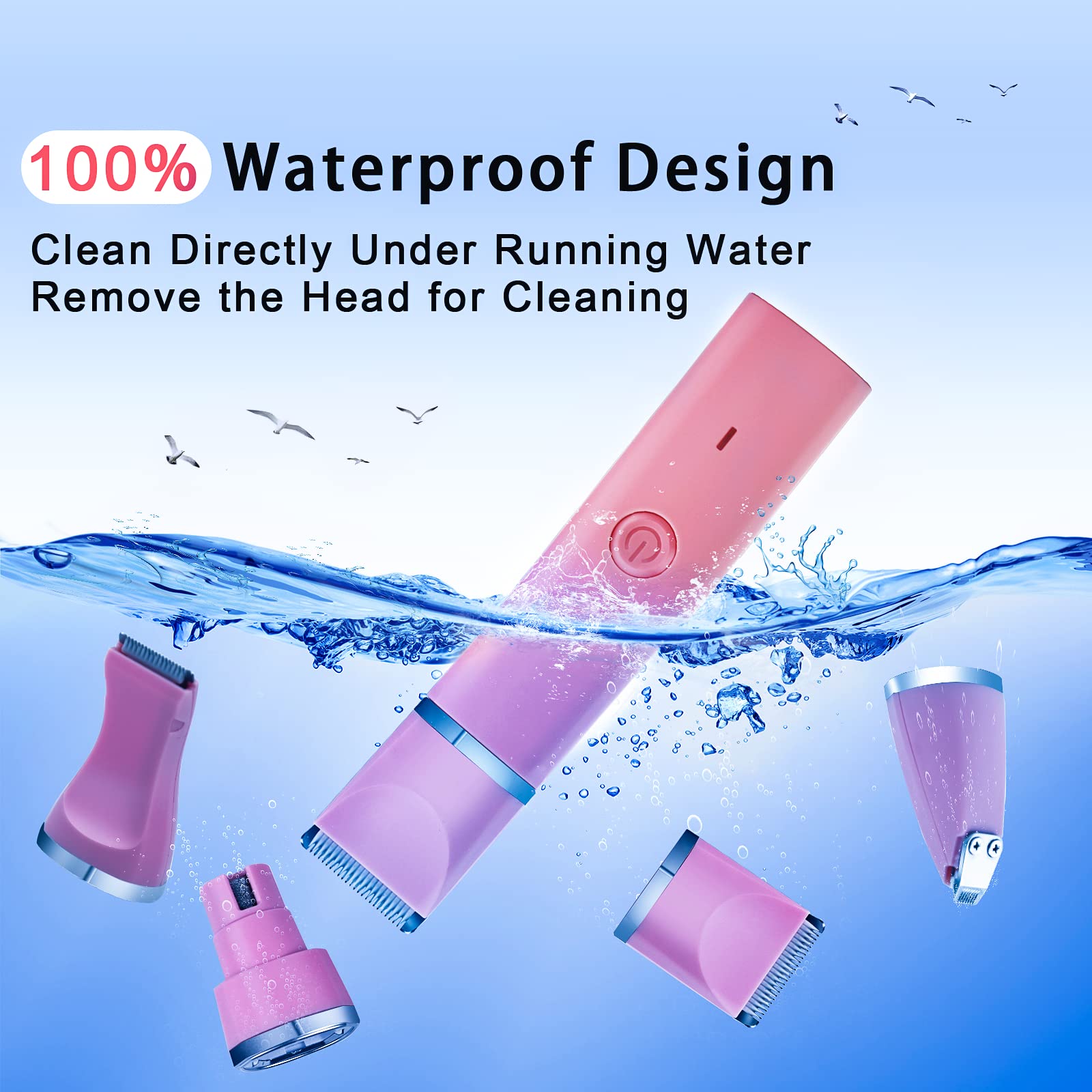 Veeconn dog grooming clippers kit pink nail grinder close-up, convenient nail shaping and trimming.