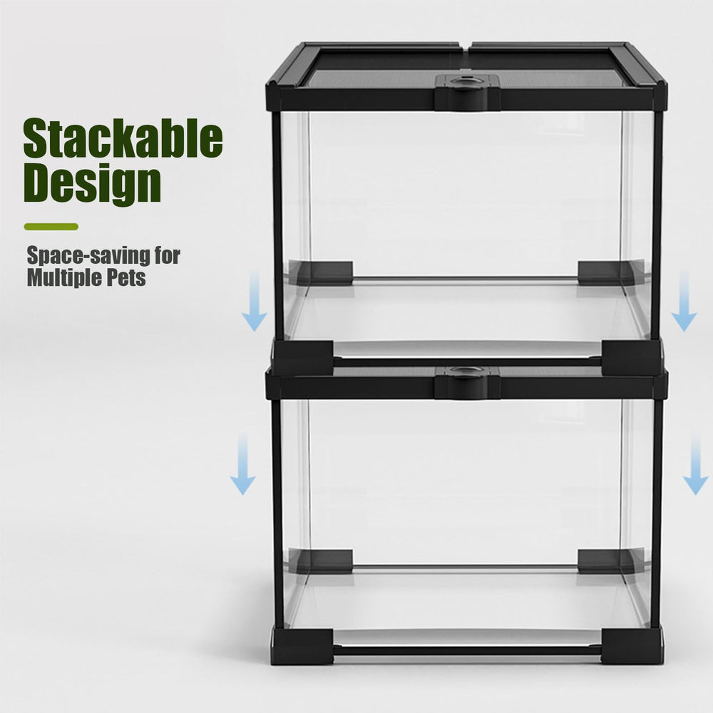veectgoo small reptile glass terrarium supports dry and semi aquatic setups for versatile habitats.