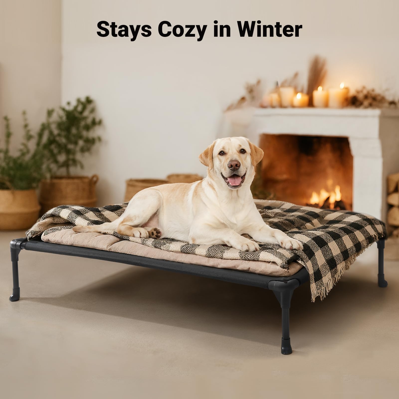 Veehoo breathable-mesh dog bed keeps resting space cool and comfortable.