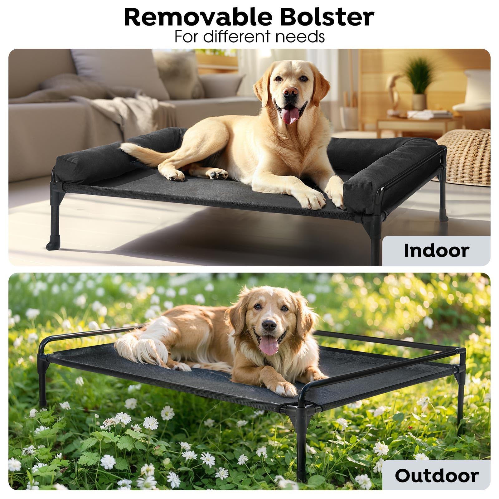 Veehoo removable pillow offers flexible sleeping options for dogs.