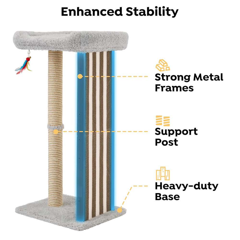 Veehoo anti-tip base with belt keeps the post steady during play.