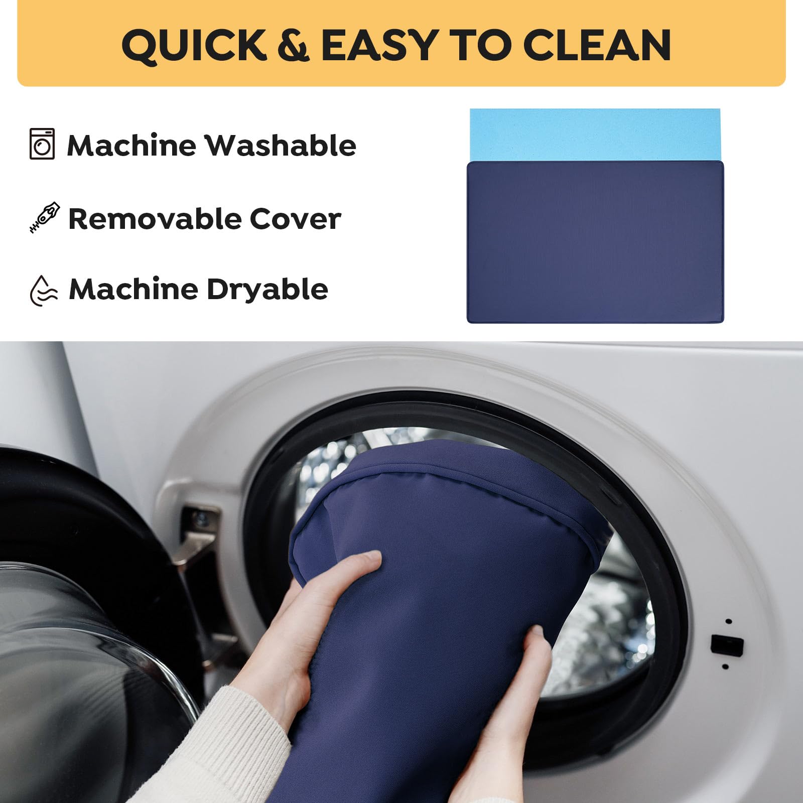 Veehoo chew-proof dog bed machine-washable cover simplifies cleaning and maintenance