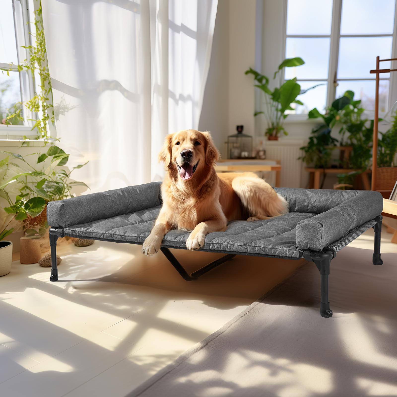 Veehoo Cooling Elevated Dog Bed Frame improves airflow for cooling comfort.