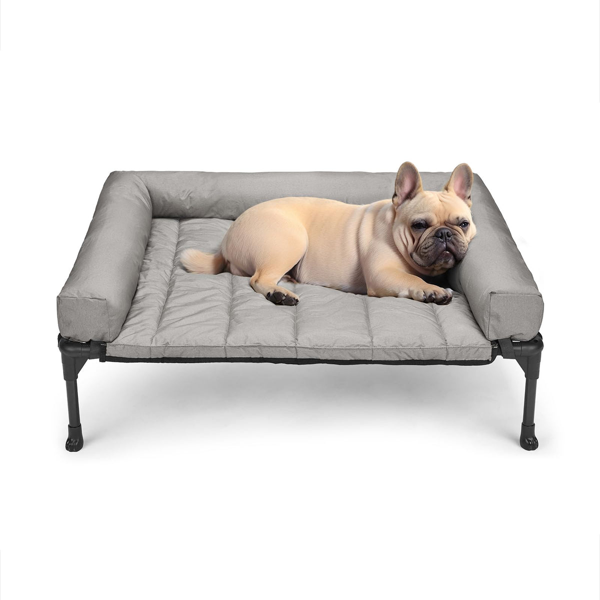 Veehoo cooling elevated dog bed frame with sturdy support and airy design for breezy comfort.