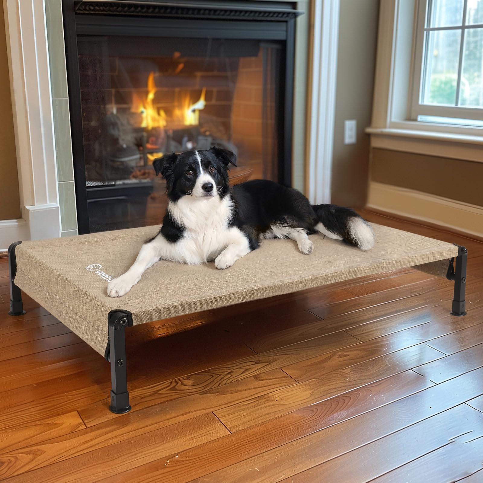 Veehoo bed supports indoor lounging and outdoor sunbathing in any season.