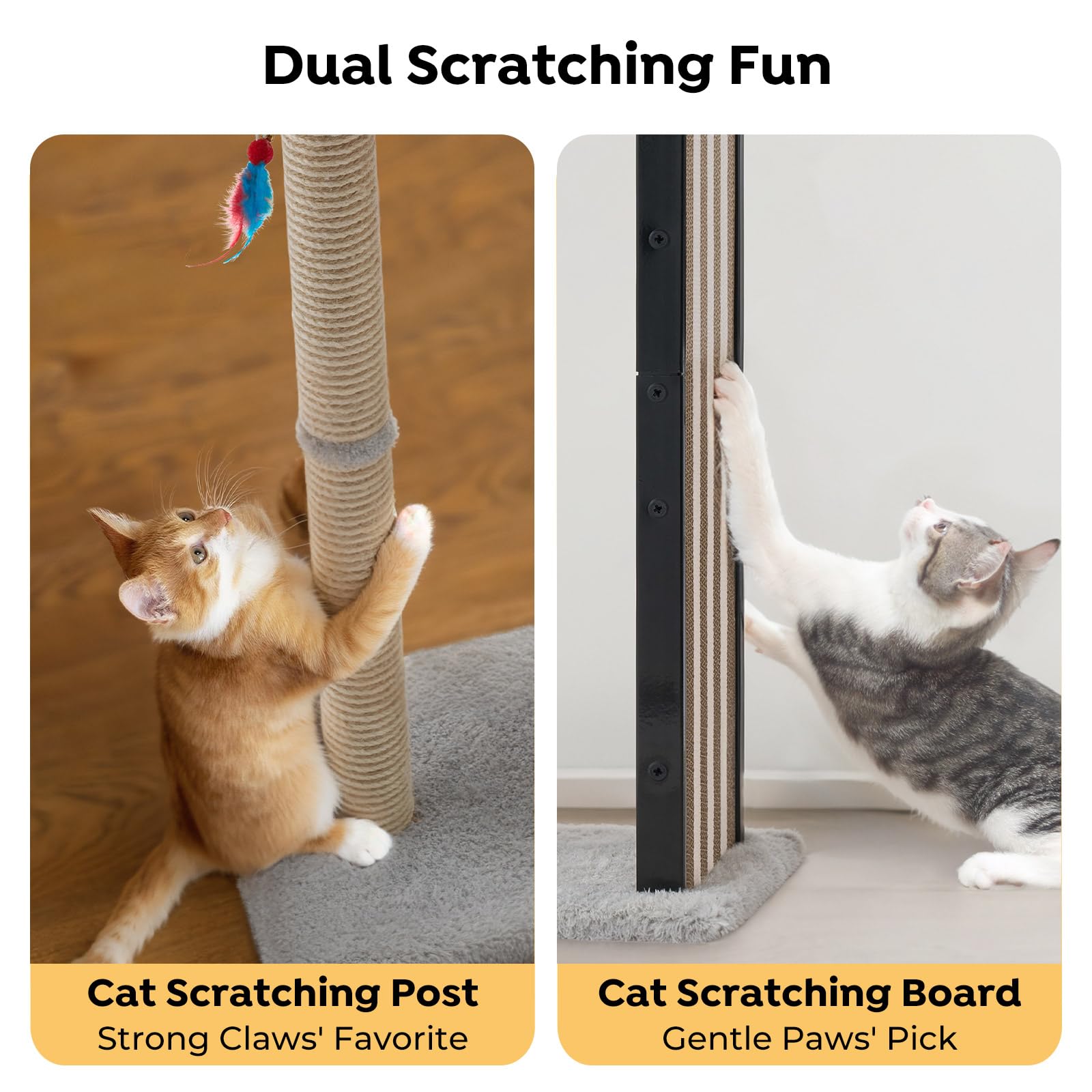 Veehoo metal frame scratching board provides durable structure for vigorous scratching.