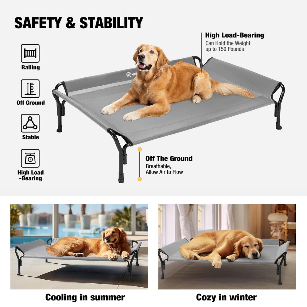 Veehoo non-slip feet keep the bed steady on various floors