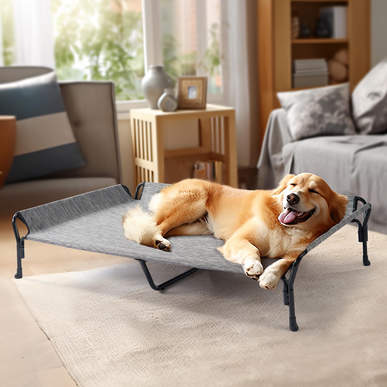 Veehoo non-slip feet protect floors and stabilize the bed during mounting