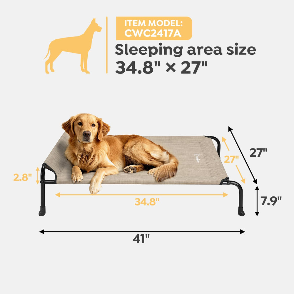 Veehoo outdoor bed ready for camping, patio lounging and travel.