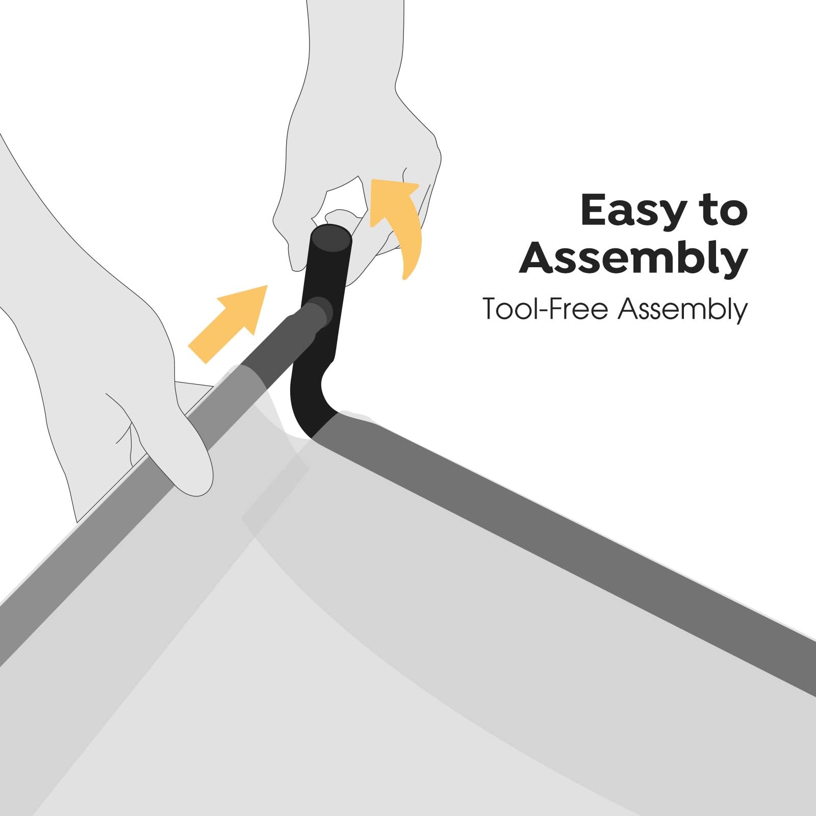 Veehoo easy snap-on assembly for quick setup