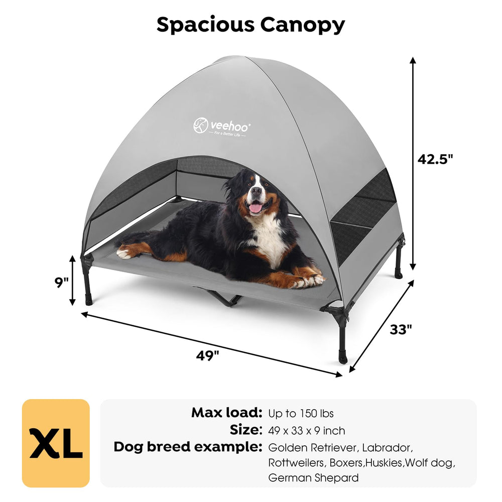 Veehoo removable canopy stays wind-stable with straps for beach or camping.