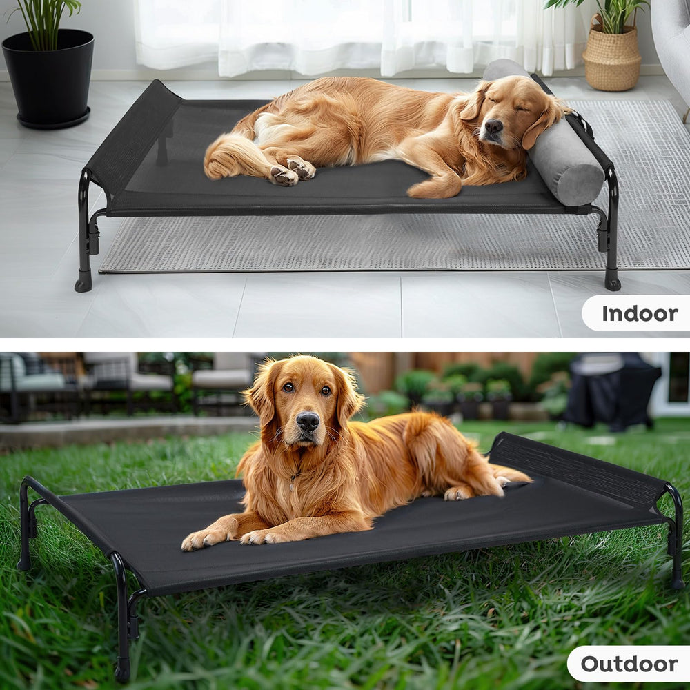 Veehoo outdoor indoor use image illustrates camping and training versatility.