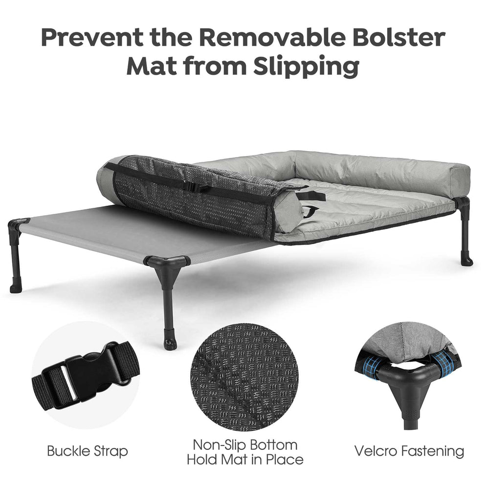 Veehoo raised pet cot keeps dogs off damp floors for cleaner rest.