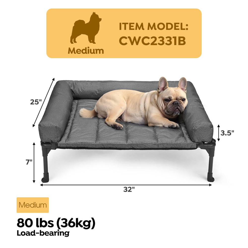 Veehoo removable waterproof bolster cushion shows easy-clean, secure-fit design.