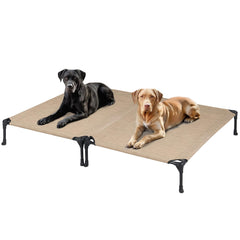 Veehoo 2 Pack raised dog bed shows two large dogs side by side for space and comfort.