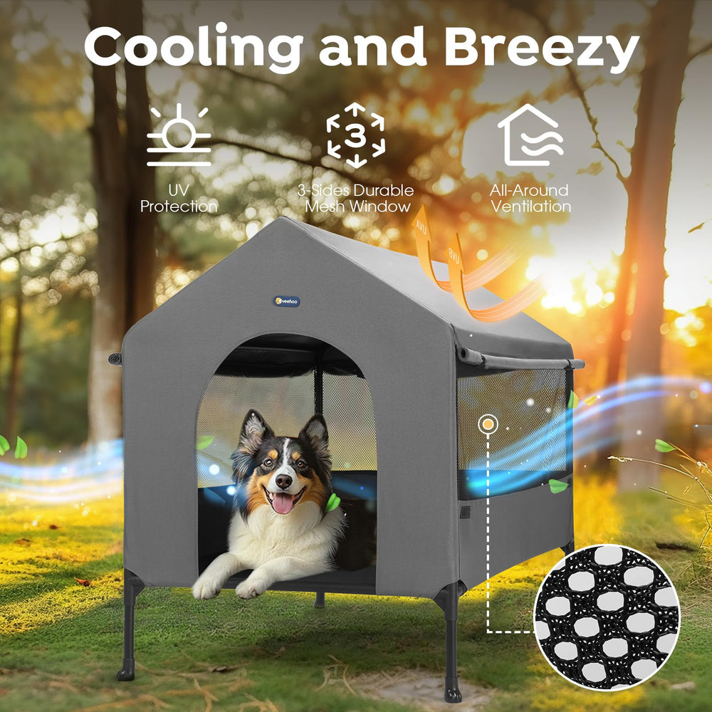 Veehoo 3-sided mesh windows boost airflow for a cooler shelter.