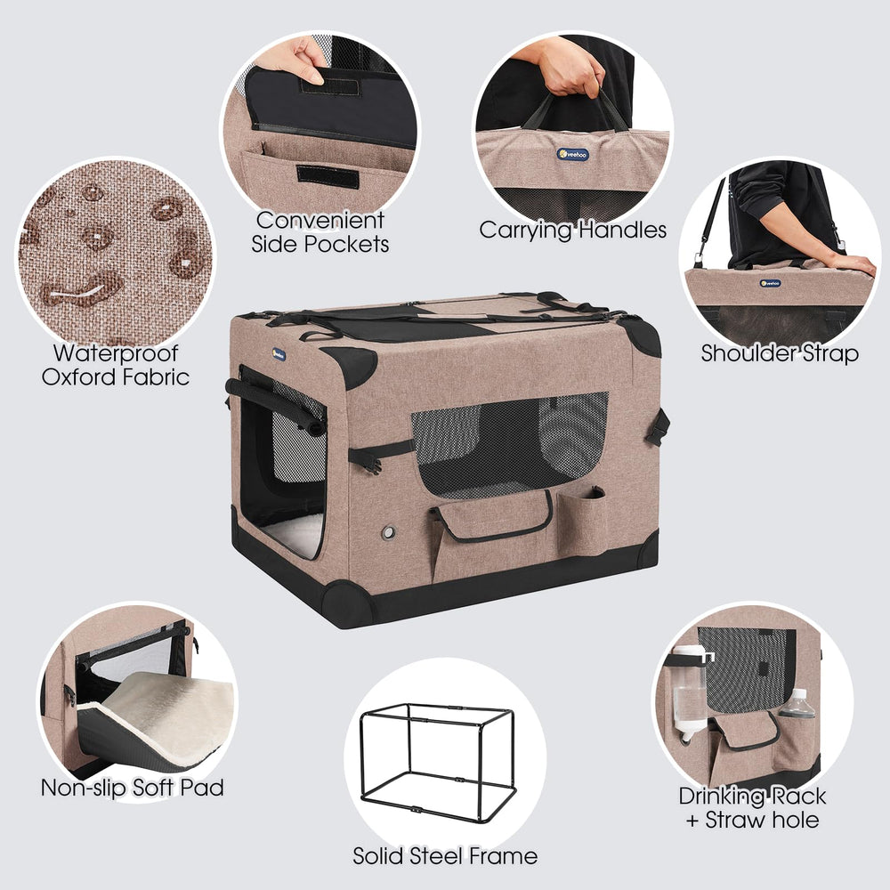 Veehoo durable Oxford fabric and waterproof bottom keep interiors clean during trips