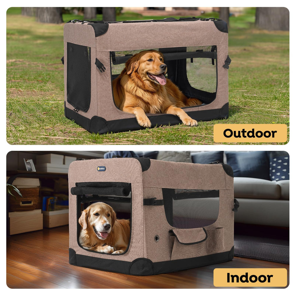 Veehoo indoor/outdoor design suits road trips and home use for large dogs