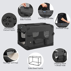 Veehoo 600D oxford fabric highlights durable, water-resistant outer cover for indoor or outdoor use.