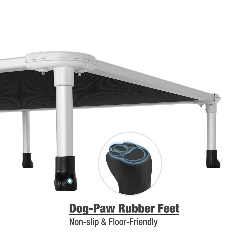 Veehoo 9-inch elevation keeps pets off the ground for cleaner rest.
