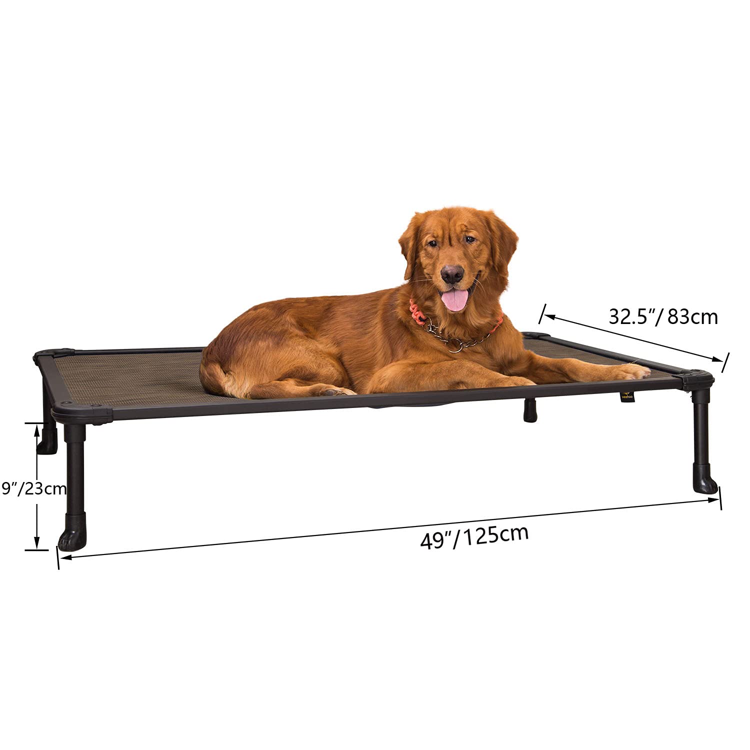 Veehoo bed edges-wrap detail—frame-integrated edges deter chewing.