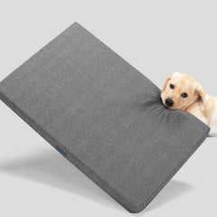 Veehoo chew-proof dog bed crate cover close-up shows durable bite-resistant fabric.