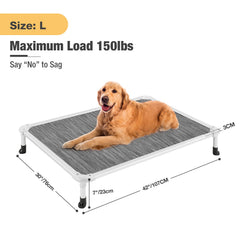 Veehoo elevated dog bed features 7-inch ground clearance for cleaner lounging.