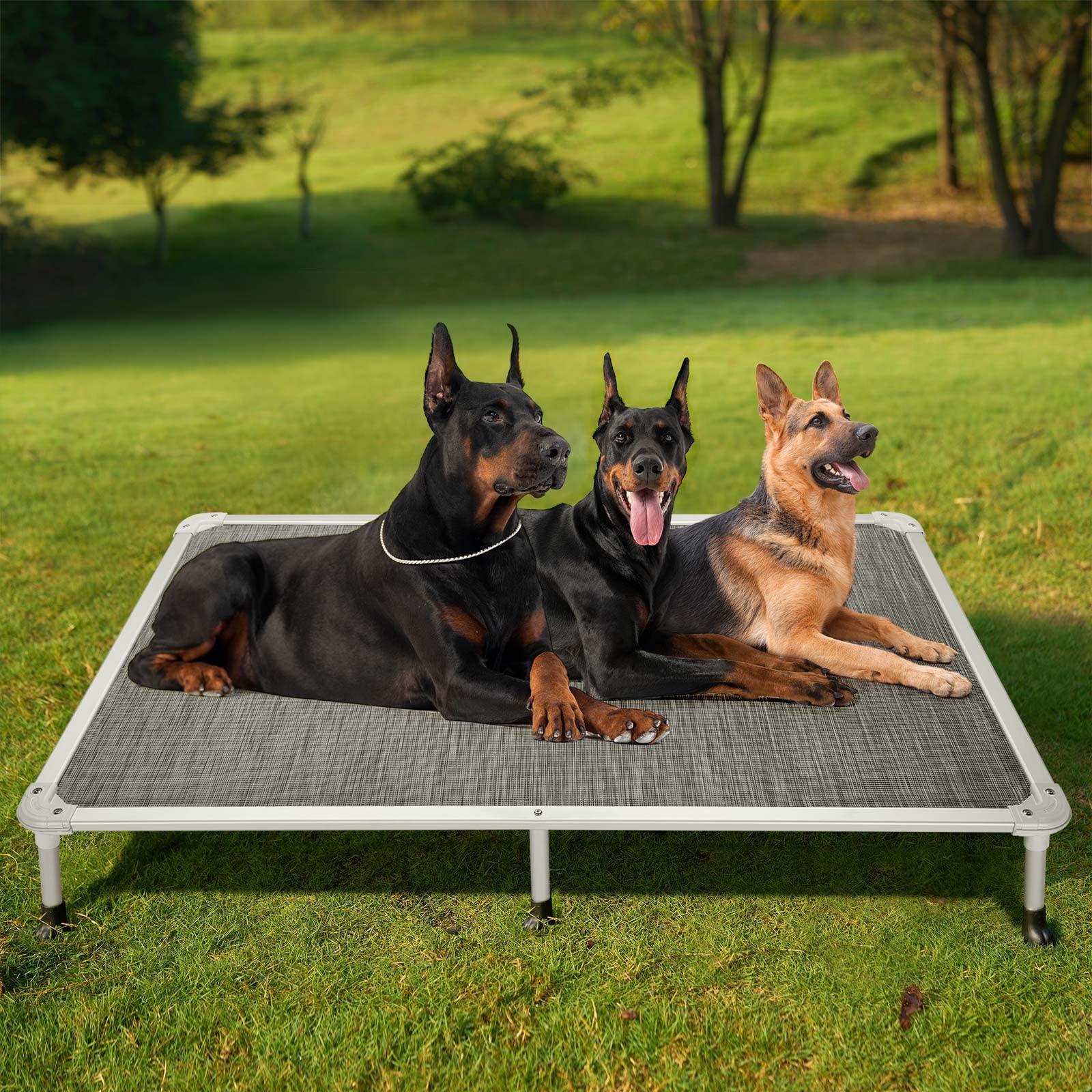 Veehoo Chew Proof Elevated Dog Bed easy cleaning with hose or wipe-down