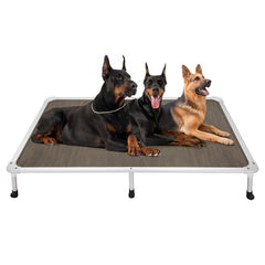 Veehoo chew-proof elevated bed frame provides sturdy indoor support.