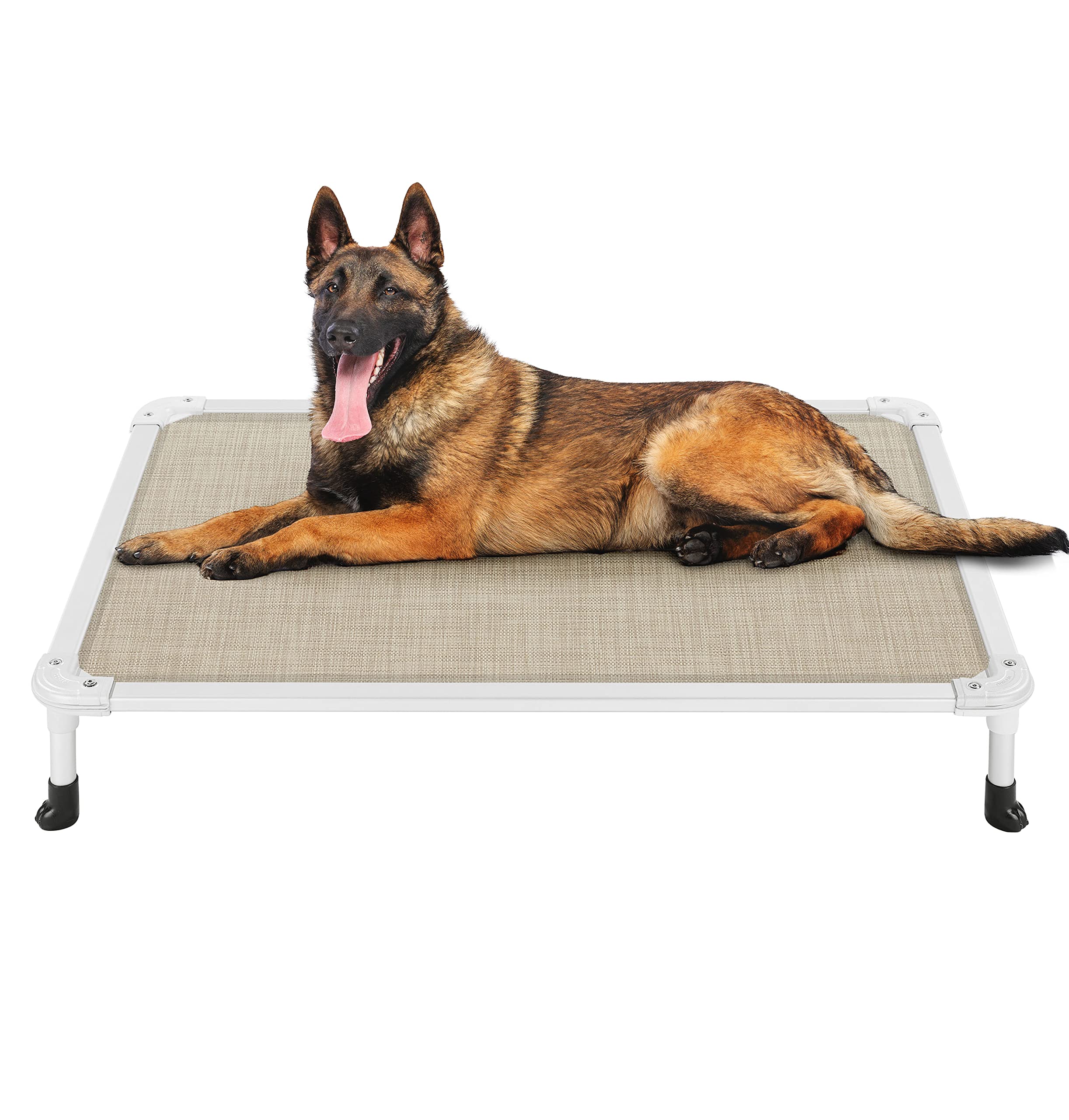 Veehoo chew-proof elevated dog bed frame offers durable support for indoor and outdoor use.