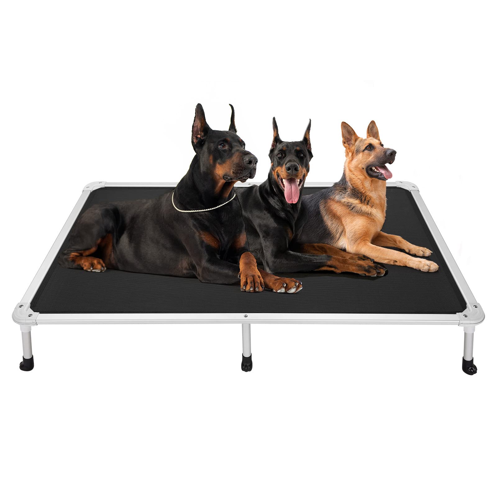 Veehoo chew-proof elevated dog bed frame showcases a sturdy design for durable use.
