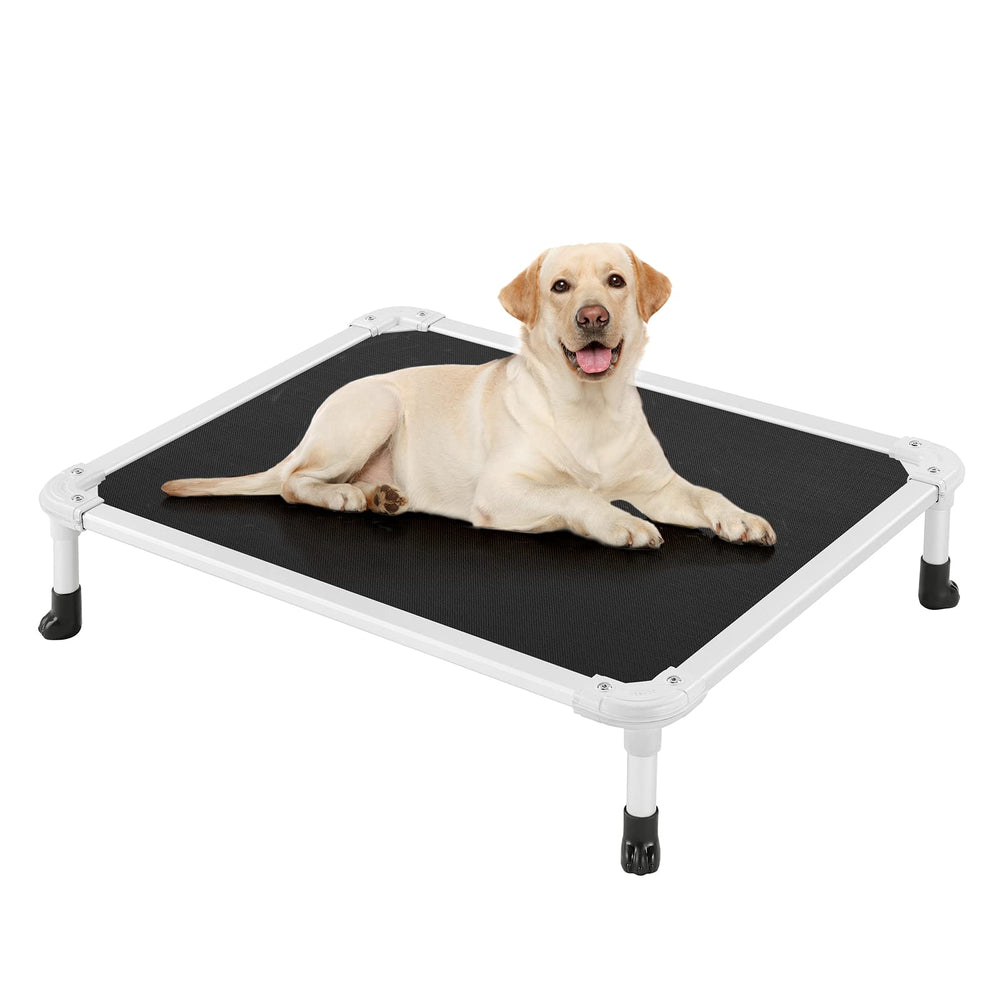 Veehoo Chew Proof Elevated Dog Bed frame shows a durable rustless aluminum design.