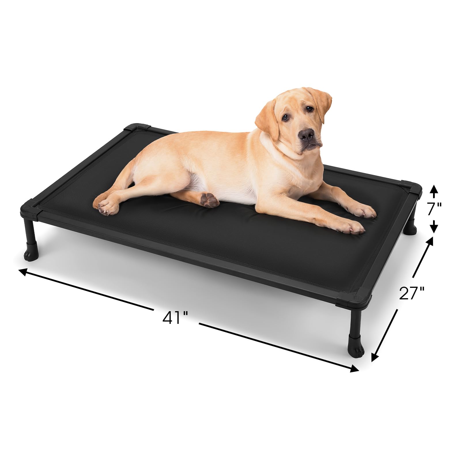 Veehoo chew-proof elevated dog bed ideal for indoor and outdoor adventures.