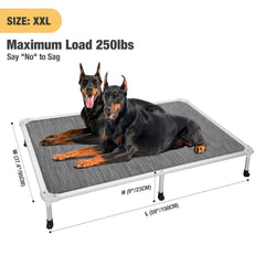 Veehoo Chew Proof Elevated Dog Bed Textilene mesh surface for breathability.