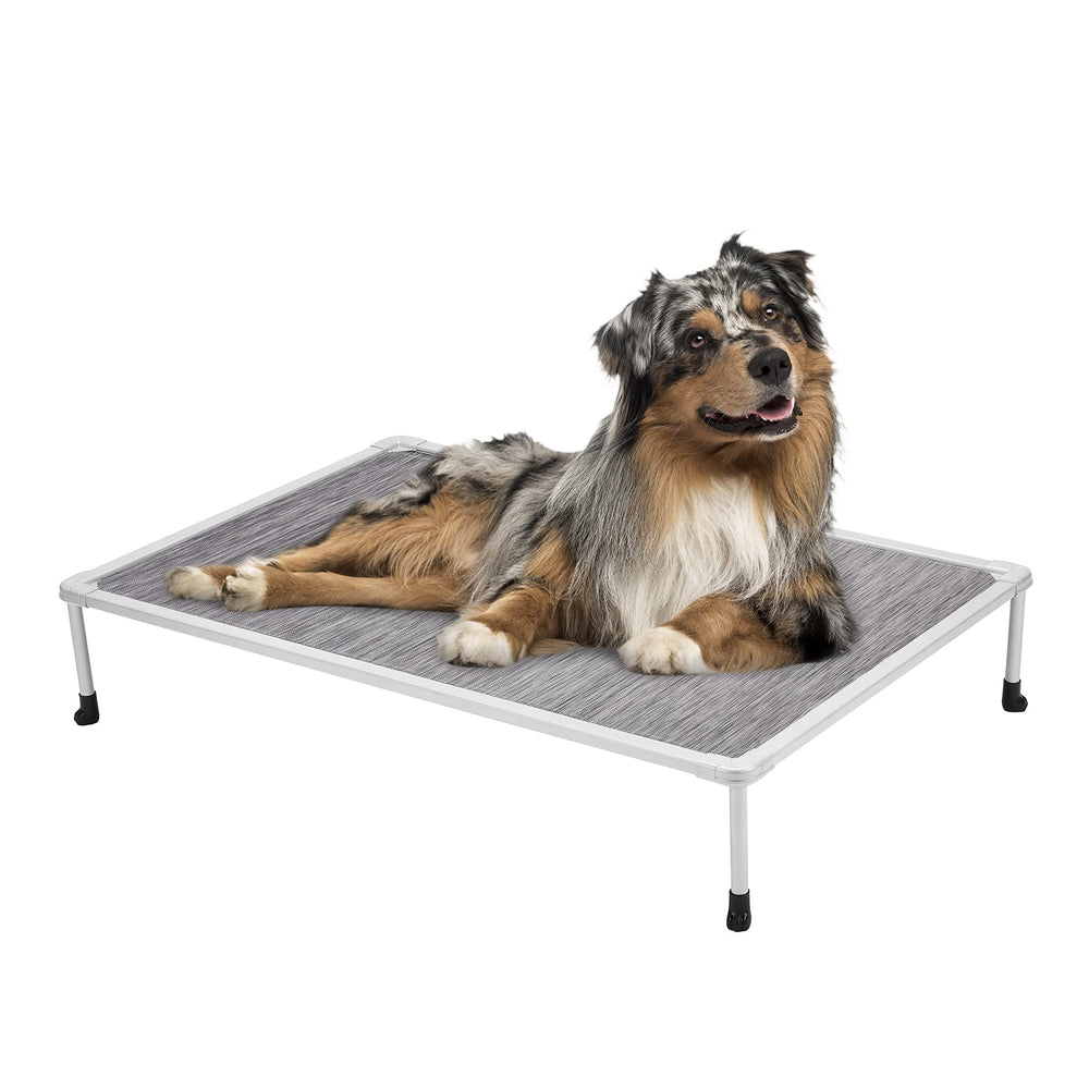 Veehoo chewproof elevated dog bed frame for durable indoor or outdoor use.