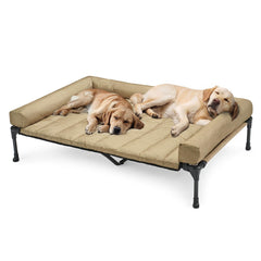 Veehoo cooling elevated dog bed main view showcases spacious space for large breeds.
