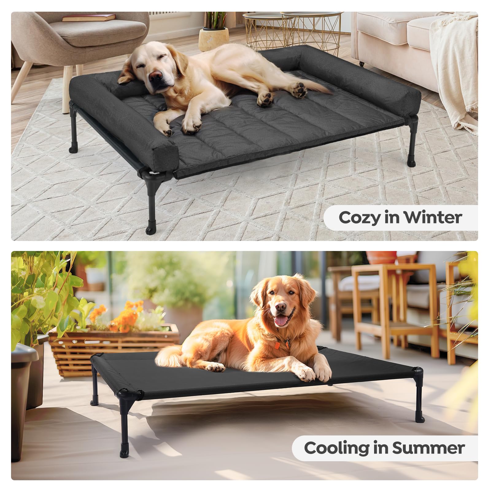 Veehoo non-slip feet stabilize the bed on various floors