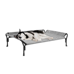Veehoo cooling elevated dog bed outer view for large dogs—outdoor lounging.