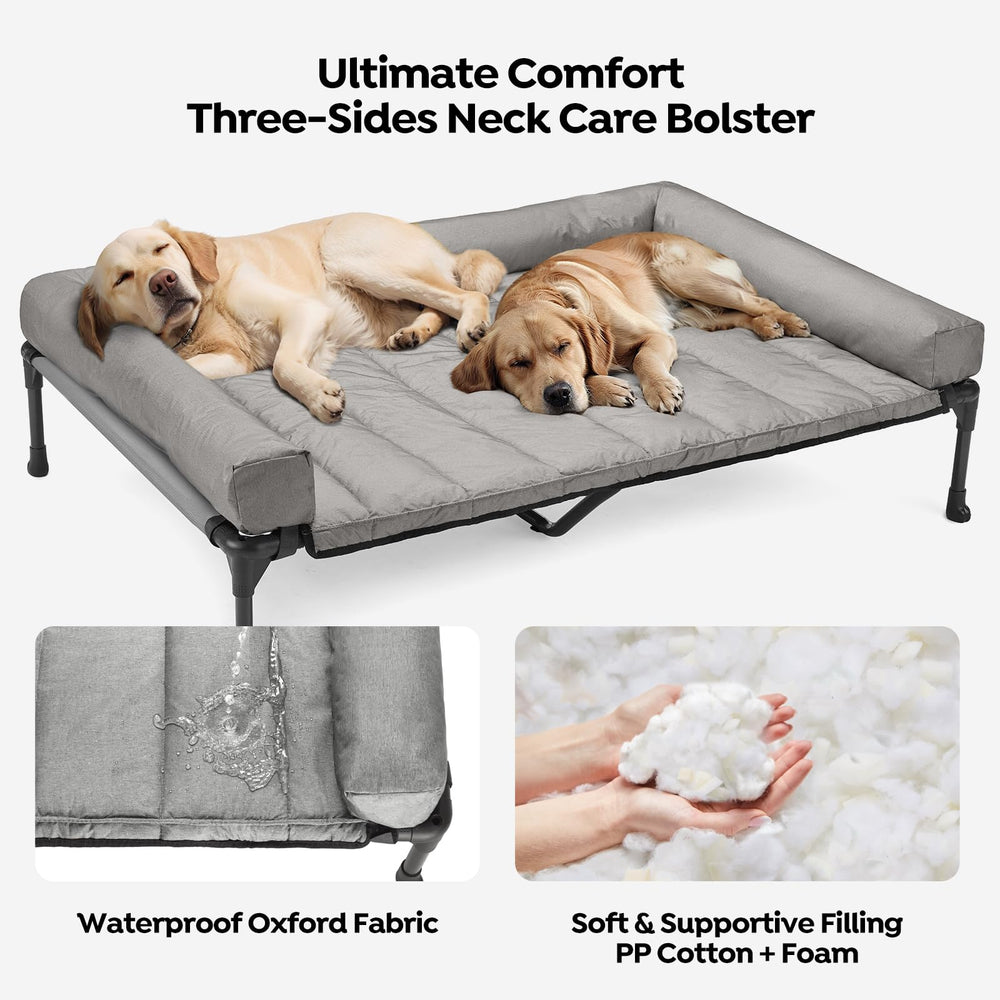 Veehoo pillow-top mat with three sided bolster for neck support and secure positioning