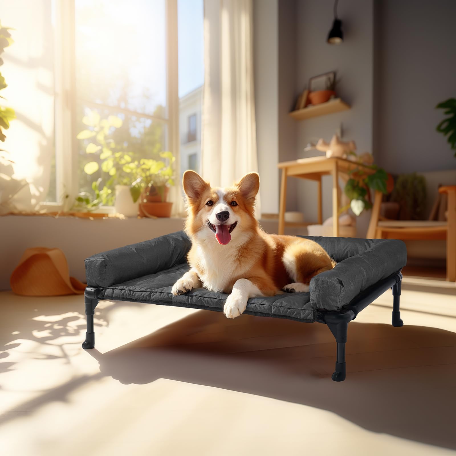 Veehoo bed supports up to 110 lbs for medium to large dogs