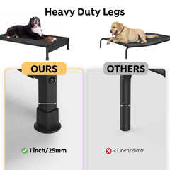 Veehoo elevated design keeps pets off ground for cleaner rest.