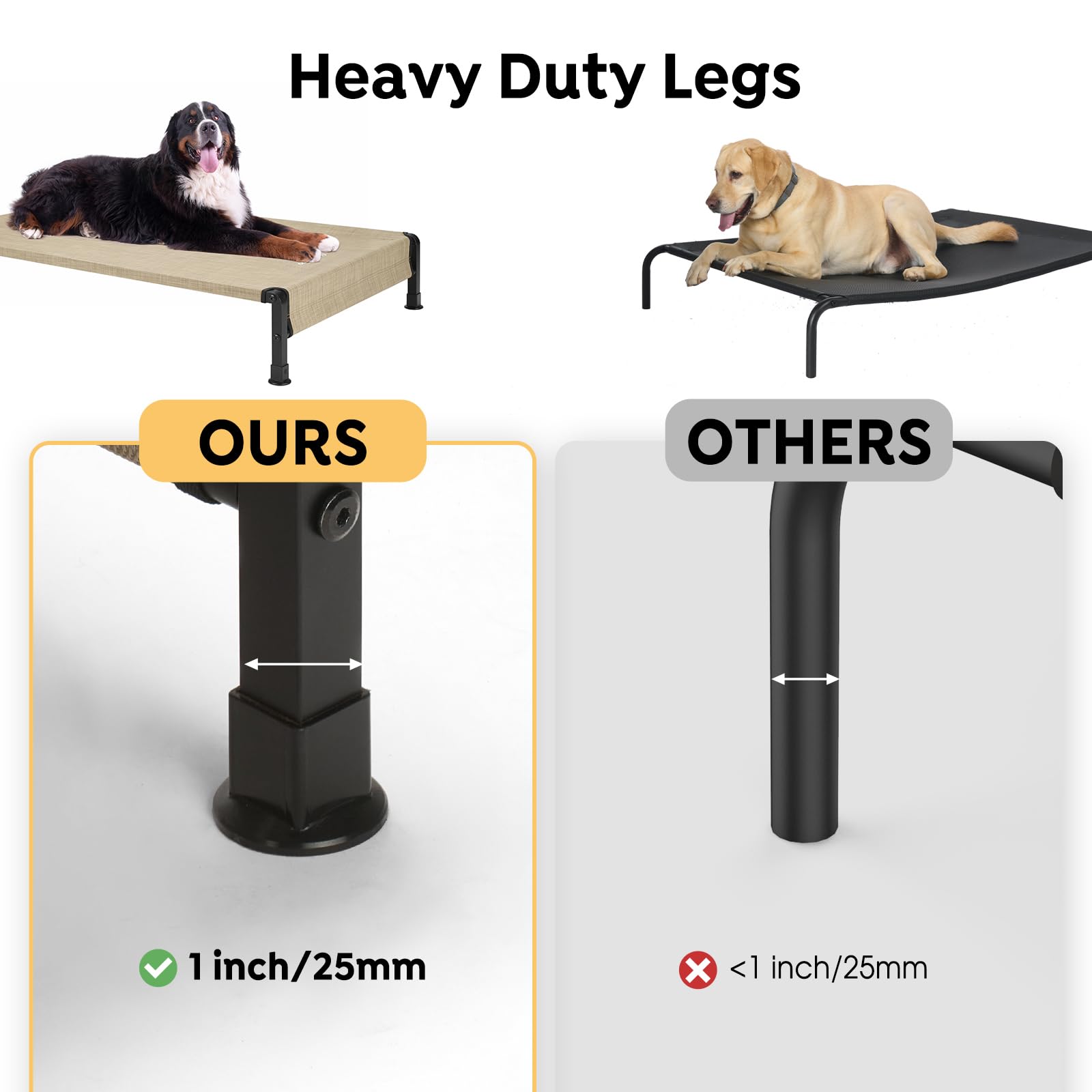 Veehoo cooling outdoor dog bed non-slip feet ensure stable placement on outdoor surfaces