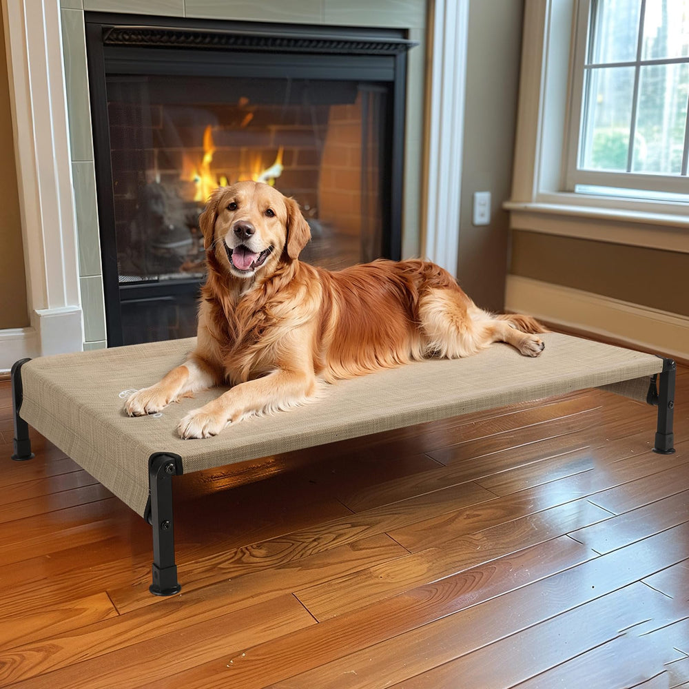 Veehoo cooling outdoor dog bed washable material demonstrates easy cleaning after adventures