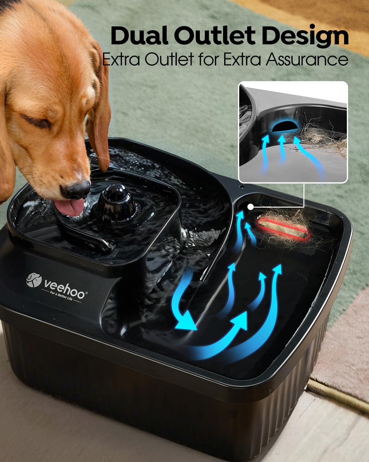 Veehoo diatomaceous earth mat captures drips, dries quickly, keeps floors clean.