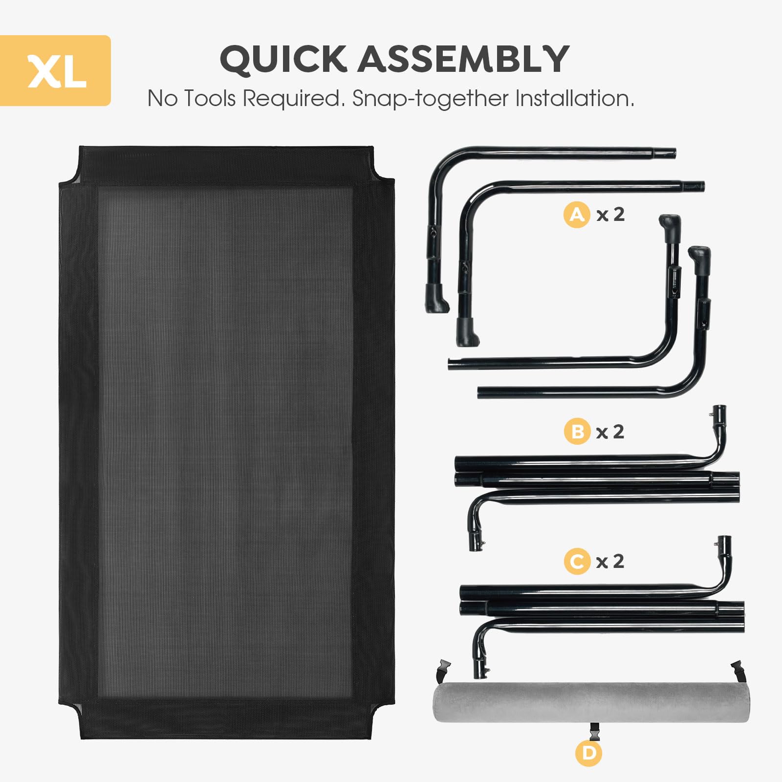 Veehoo snap-together setup enables fast assembly without tools.